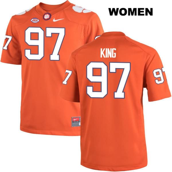 Women's Clemson Tigers #97 Carson King Stitched Orange Authentic Nike NCAA College Football Jersey AQF1046RG